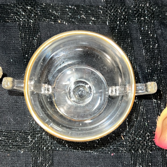 Vintage Gold Rimmed Cream and Sugar Glasses - Picture 5 of 12